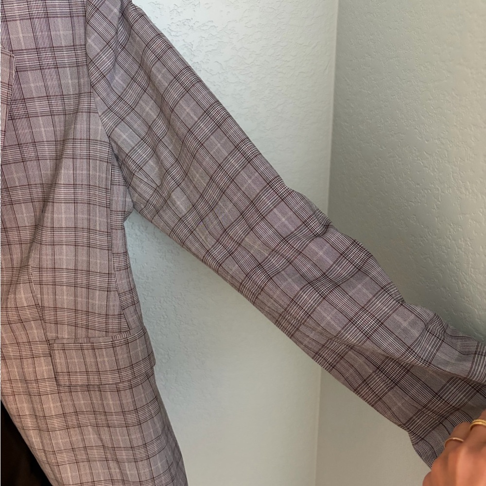 Nordstrom Plaid Blazer | Gray Windowpane | Size Small - Picture 4 of 6